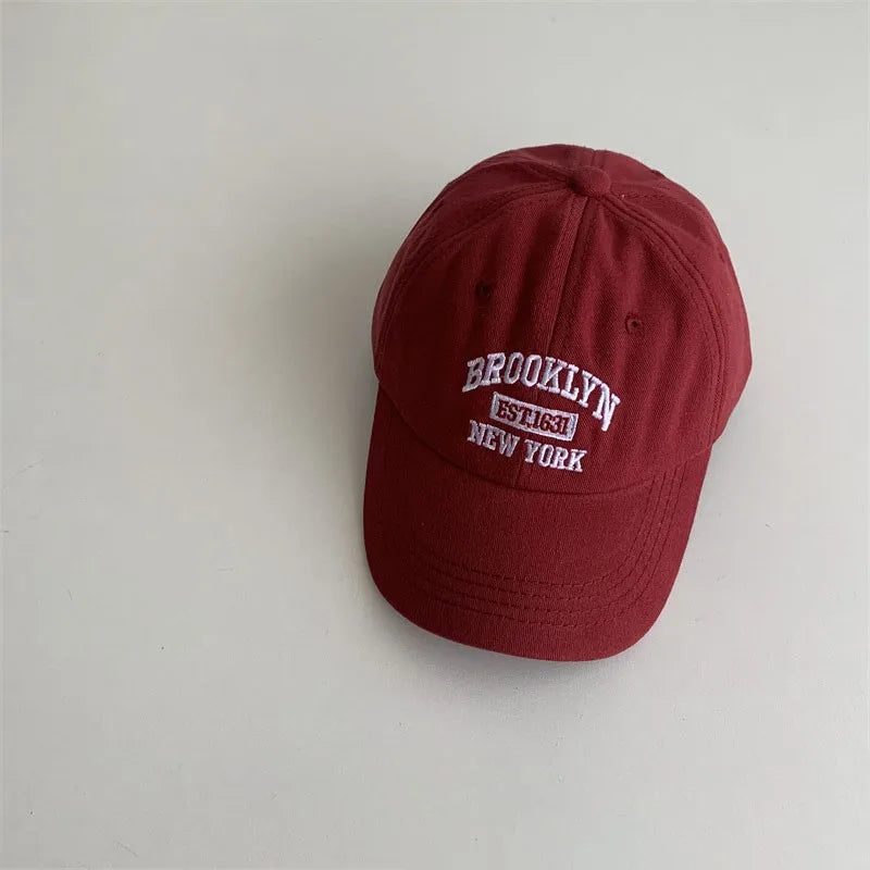 Letter Embroidery Baby Baseball Cap Solid Color Adjustable Toddler Boys Girls Snapback Hat Casual Kids Cotton Duck Tongue Caps