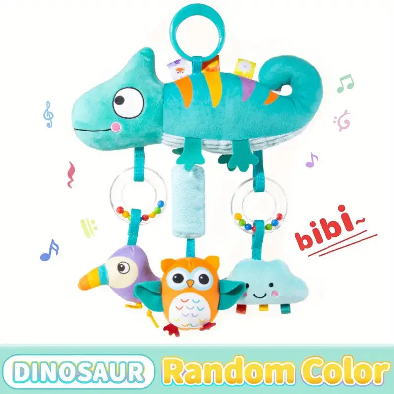 Crib Hanging Rattles Toys Baby Toys Cartoon Animal Spiral Hanging Toy with Ringing Bell Stroller Car Toys for Infant Newborn