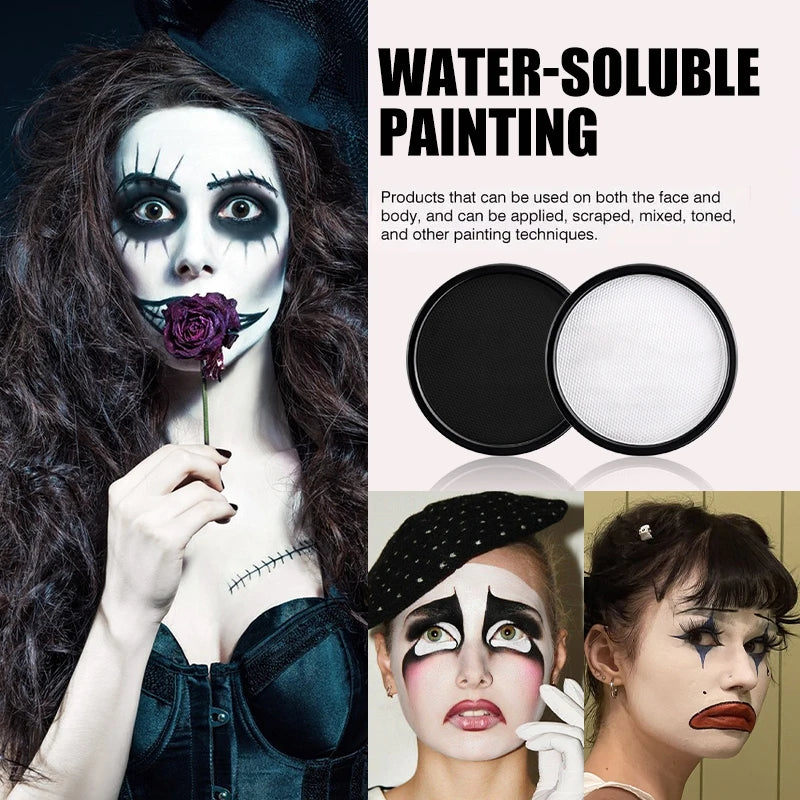 Water Activated Face & Body Paint - 6 Colors with Brush