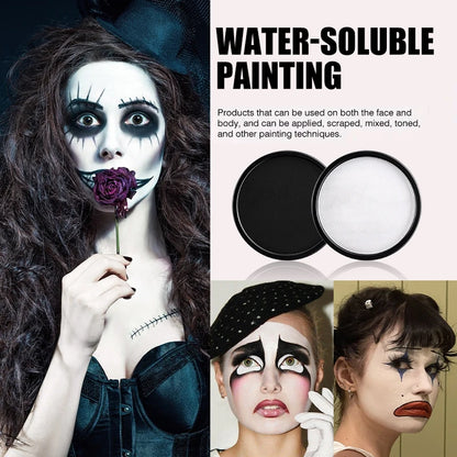 Water Activated Face & Body Paint - 6 Colors with Brush
