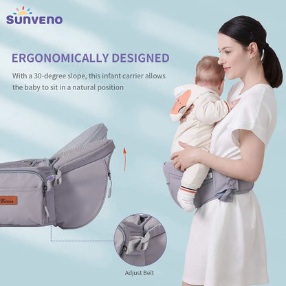 Sunveno Convinient Ergonomic Baby Carrier Infant Hip Seat Toddler Waist Seat Stool Carrier Baby Carrier Adjustable Comfortable