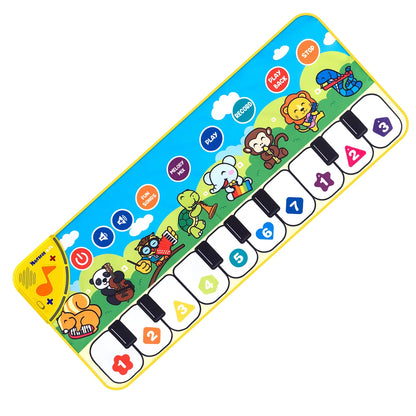 Kids Musical Piano Mat Toddlers Floor Keyboard Dance Mat with 8 Animal Sounds Baby Mat Musical Carpet Educational Toy Kids Gifts
