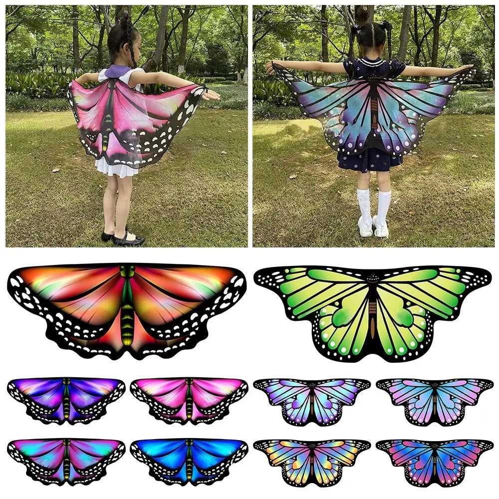 Kids Butterfly Wings Shawl Costume Cape