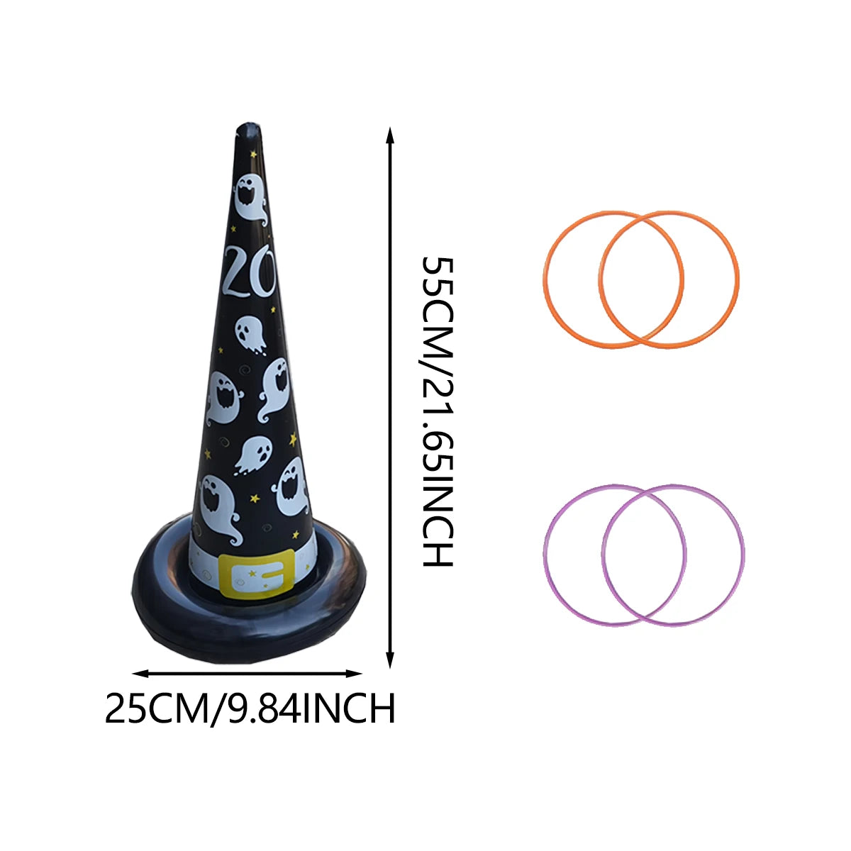 Halloween Ring Toss Game with Inflatable Witch Hat