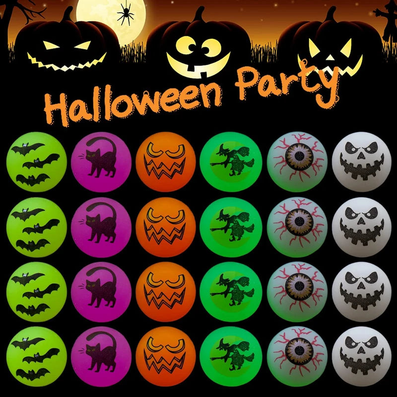 Glow in the Dark Halloween Bouncing Balls - Bulk Pack