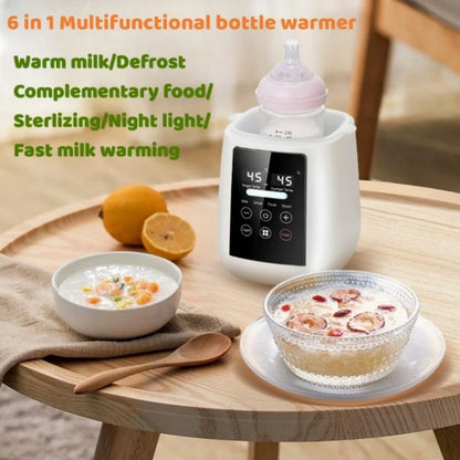 Baby Bottle Warmer & Sterilizer 6-in-1Multifuntion Breast Milk Warmer Accurate Temperature Control Baby Bottle Heater