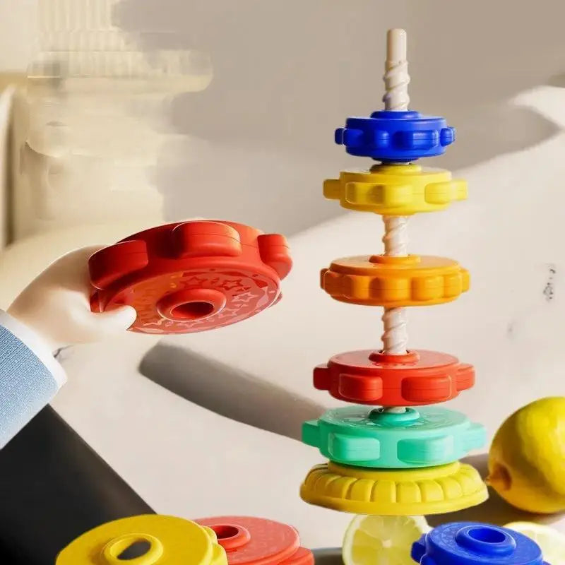 Rainbow Spinning and Color Tower Toy