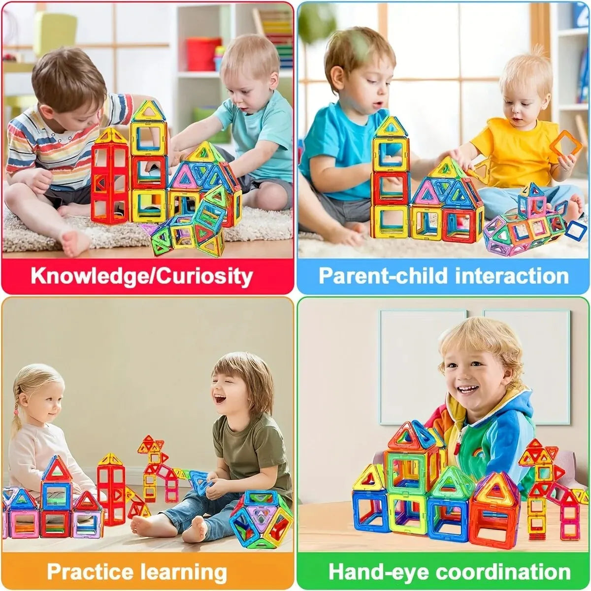 Magnetic Magnetic Toys for Boys Girls Magnetic Blocks Building Set for Toddlers Educational Toys Kids DIY Montessori Gifts