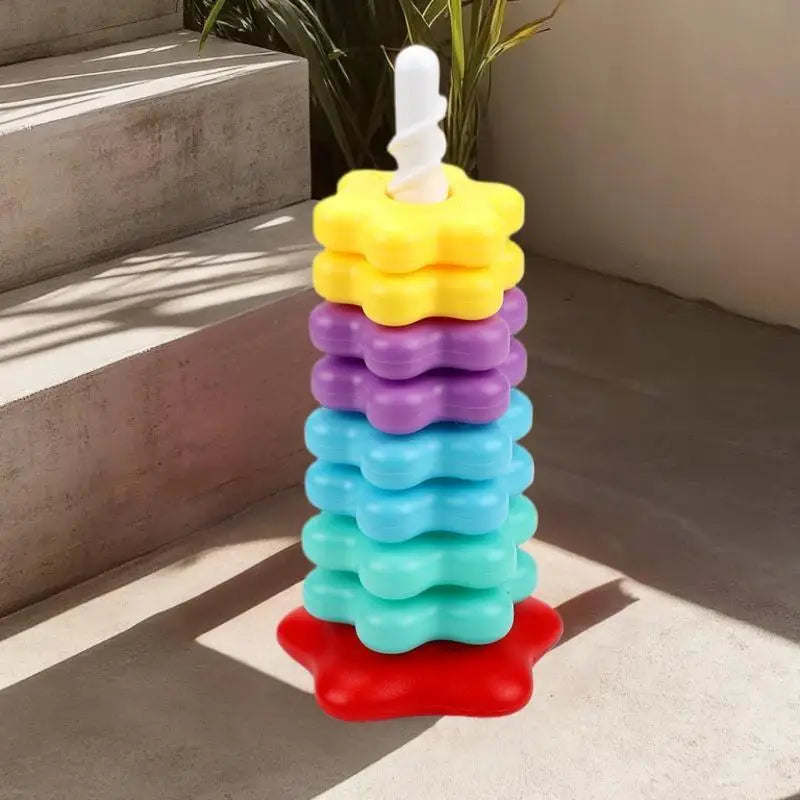 Rainbow Spinning and Color Tower Toy