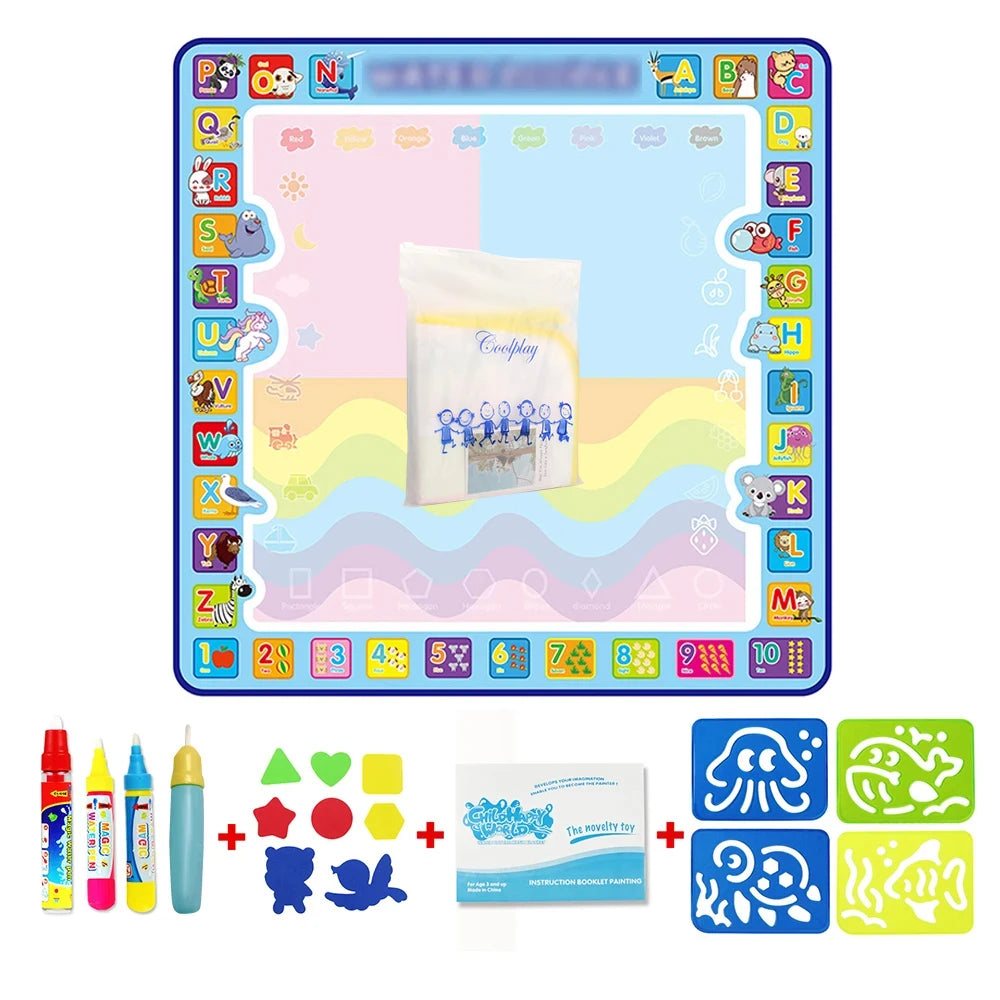 Magic Water Drawing Mat Coloring Doodle Mat with Magic Pens Montessori Toys Painting Board Educational Toys for Kids Gifts