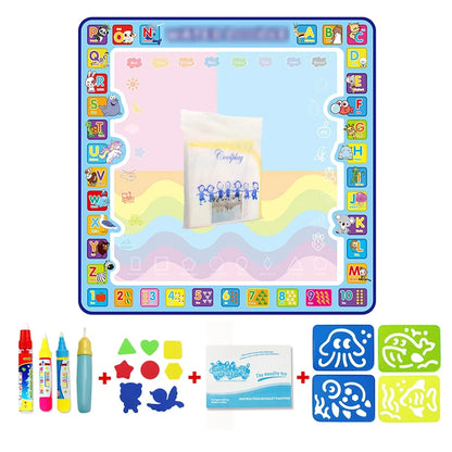 Magic Water Drawing Mat Coloring Doodle Mat with Magic Pens Montessori Toys Painting Board Educational Toys for Kids Gifts