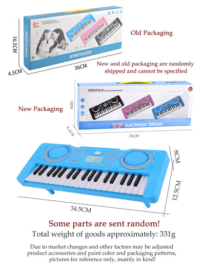 Electronic 37 Keys Piano Toys for Kids, Portable Keyboard Musical Instrument Kid Education Toy Gifts Not Include Battery