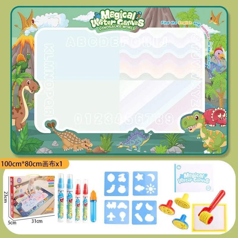 100x80CM Magic Water Drawing Mat with Reusable Magic Pens Montessori Painting Board for Doodling Educational Toys and  Gifts