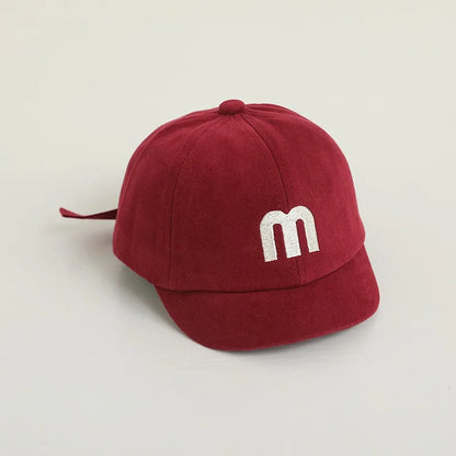 Korean Letter Embroidered Baby Cap Summer Toddler Boys Girls Cotton Baseball Caps Solid Color Kids Adjustable Peaked Hat