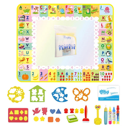 Magic Water Drawing Mat Coloring Doodle Mat with Magic Pens Montessori Toys Painting Board Educational Toys for Kids Gifts