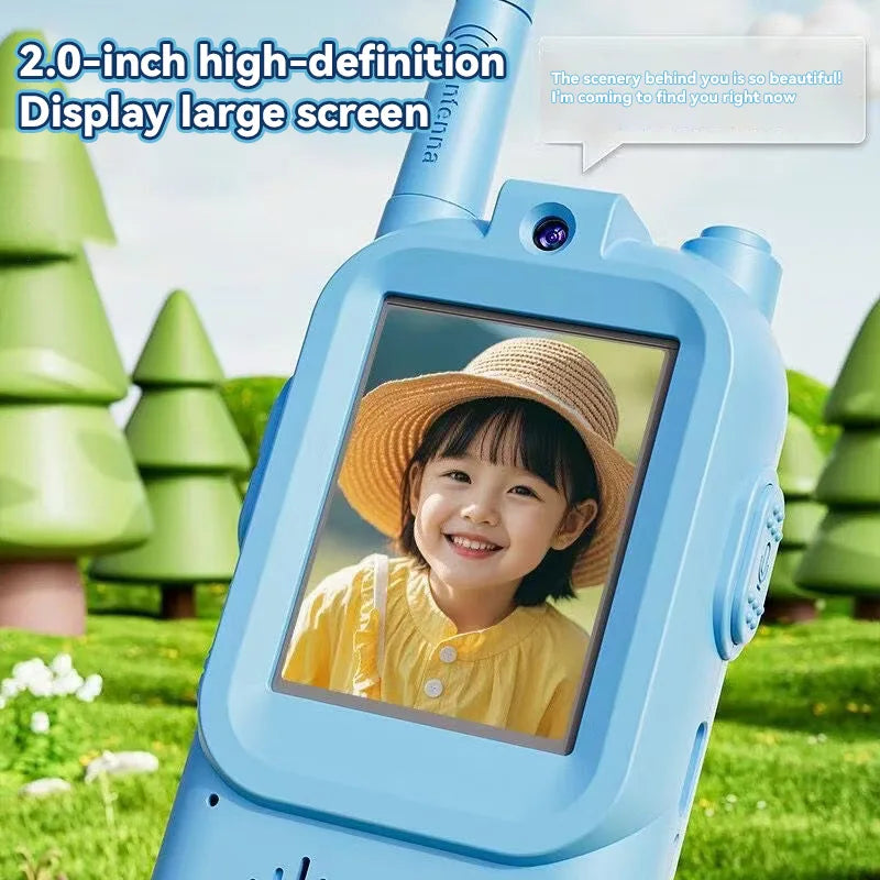 Set of 2 PCs Kids Video Walkie Talkie Toy with HD Camera - Pink and Blue