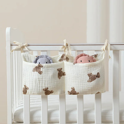 Baby Bedside Storage Bag Baby Crib Organizer Hanging Bag for Baby Multi-Purpose Newborn Bed Hanging Diaper Toy Tissue