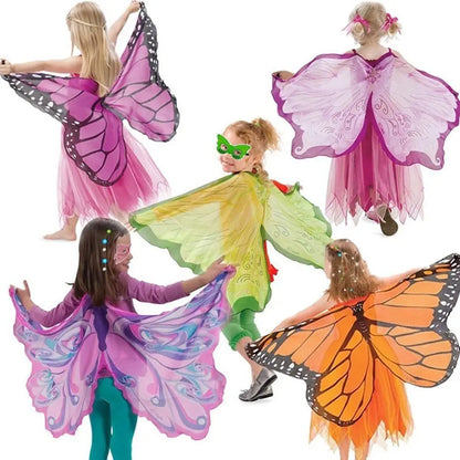 Kids Butterfly Wings Shawl Costume Cape