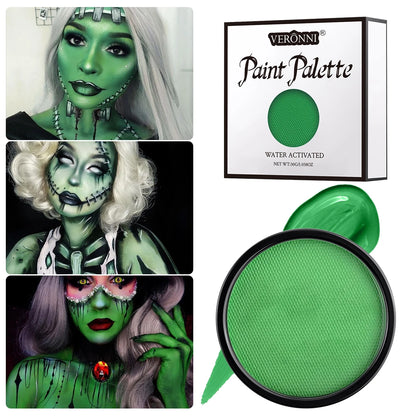 Water Activated Face & Body Paint - 6 Colors with Brush
