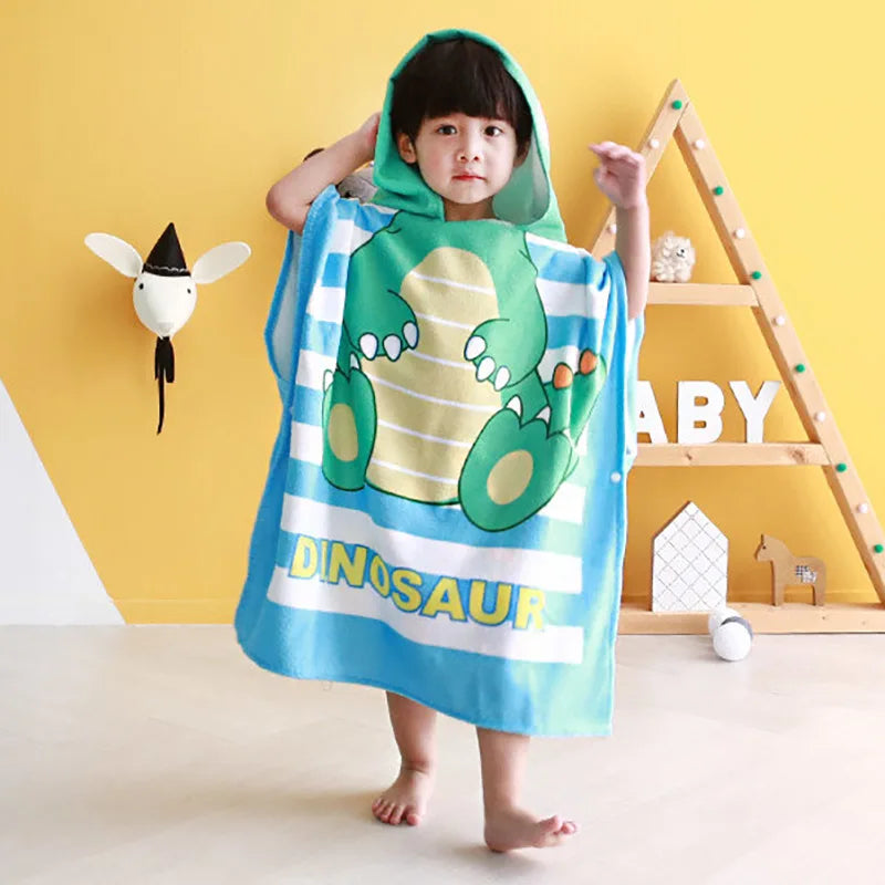Baby Stitch Bath Towel Children Hooded Cape Cloak Boy Girl Cartoon Swimming Beach Towel Toddler Robes Lilo & Stitch Bathrobes