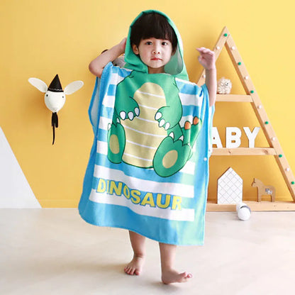 Baby Stitch Bath Towel Children Hooded Cape Cloak Boy Girl Cartoon Swimming Beach Towel Toddler Robes Lilo & Stitch Bathrobes
