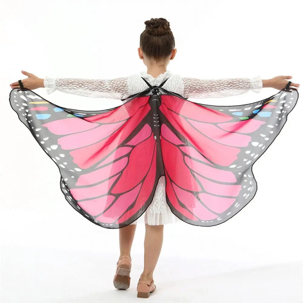 Kids Butterfly Wings Shawl Costume Cape