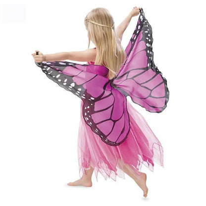 Kids Butterfly Wings Shawl Costume Cape