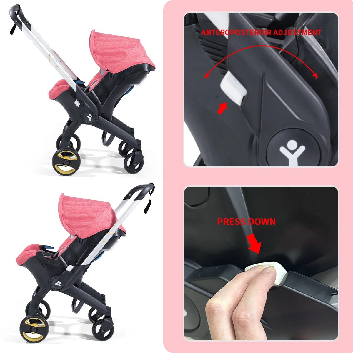 Newborn baby stroller, foldable travel stroller, two-way baby stroller, 0-3 years old