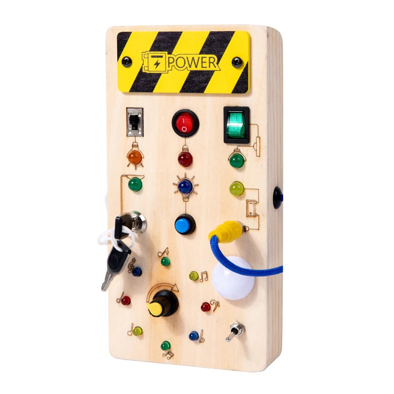 Kids Early Education Toys Electronic Led Light Baby Wooden Sensory Busy Board Montessori  For Toddler Christmas Gifts