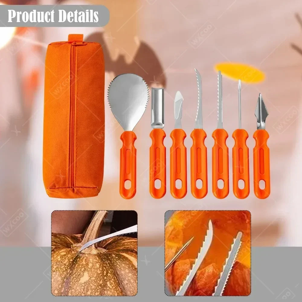 Halloween Pumpkin Carving Tool Set with Stainless Steel Blades