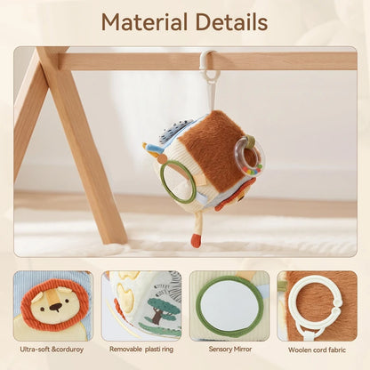 Montessori Cloths Toys Baby Soft Sensory Cube Plush Hanging Toy Early Childhood Educational Toys Promotes Sensory Development