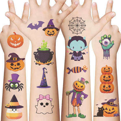 Halloween Pumpkin Temporary Tattoo Stickers - 10 Sheets