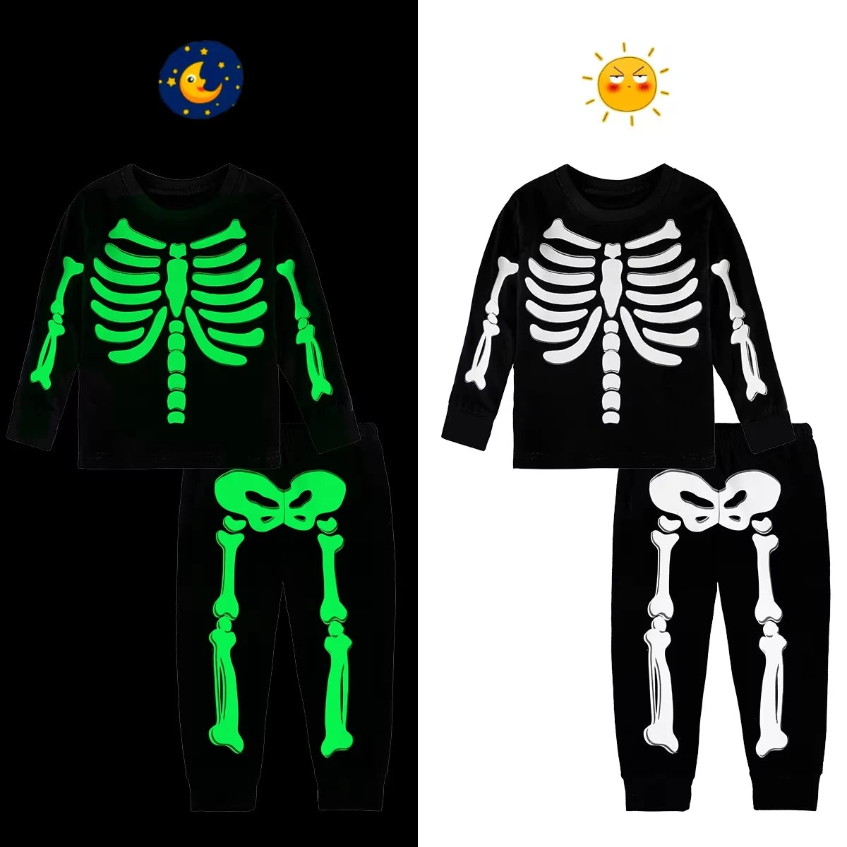 Skeleton Pajama Costume for Kids