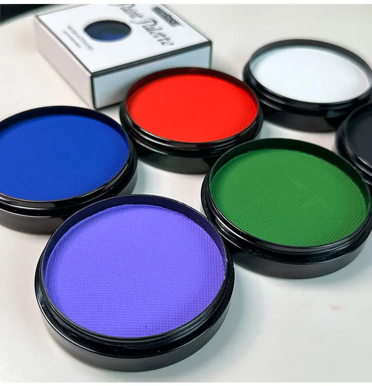 Water Activated Face & Body Paint - 6 Colors with Brush