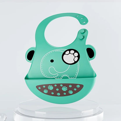 Baby three-dimensional bib  baby elephant  giraffe   monkey silicone bib  waterproof