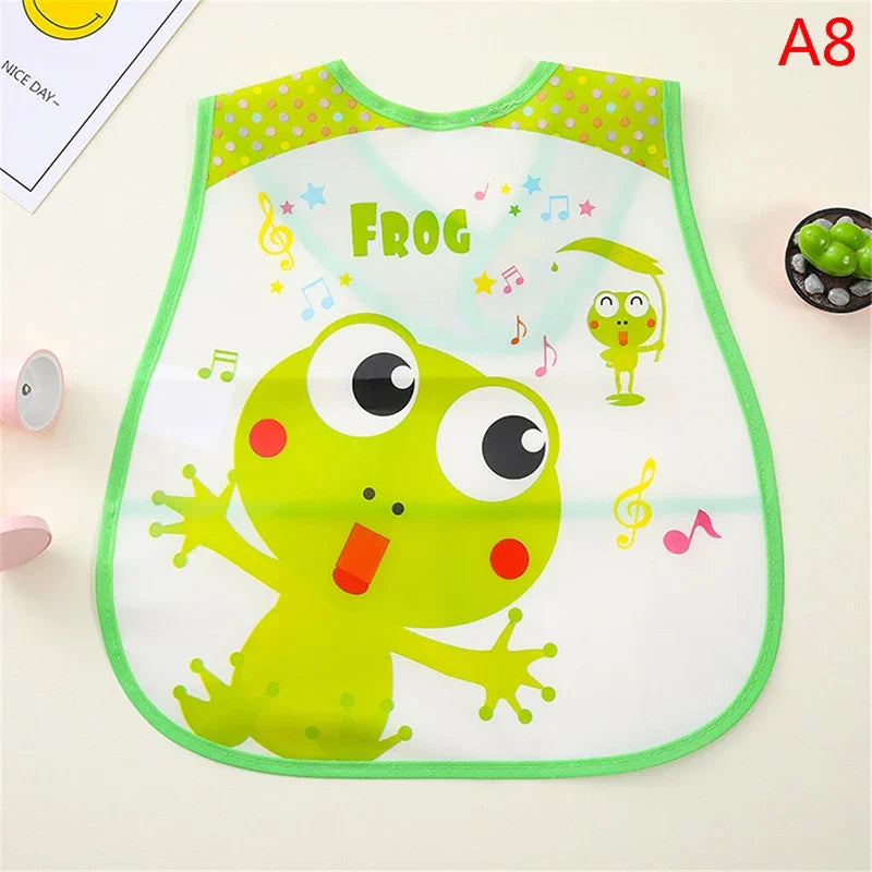 Baby Bib Removable Waterproof Saliva Rice Pocket Imitation Silicone Stereo Children Baby Feeding Cartoon