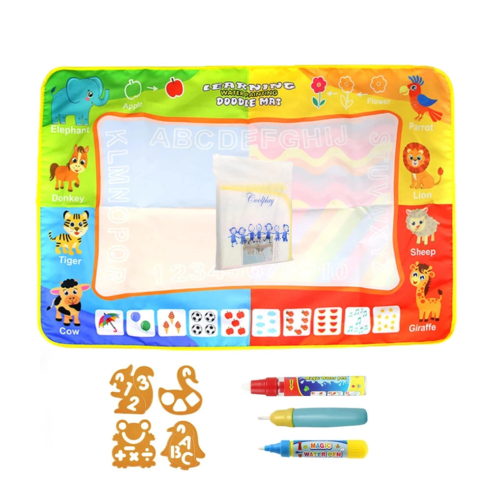 Magic Water Drawing Mat Coloring Doodle Mat with Magic Pens Montessori Toys Painting Board Educational Toys for Kids Gifts