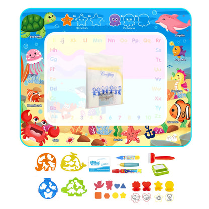 Magic Water Drawing Mat Coloring Doodle Mat with Magic Pens Montessori Toys Painting Board Educational Toys for Kids Gifts