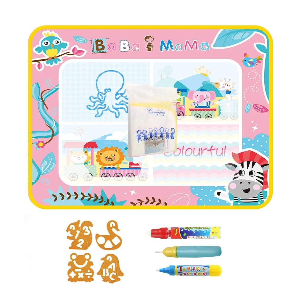 Magic Water Drawing Mat Coloring Doodle Mat with Magic Pens Montessori Toys Painting Board Educational Toys for Kids Gifts