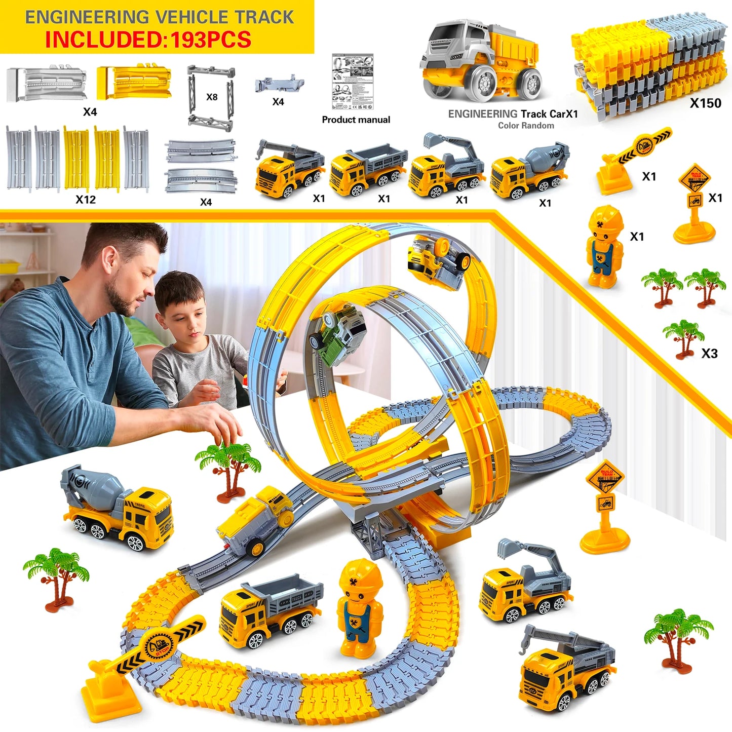 Children Electric Track Car Toy Set