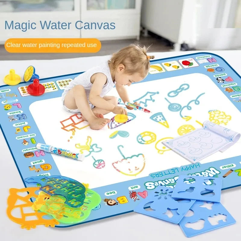 100x80CM Magic Water Drawing Mat with Reusable Magic Pens Montessori Painting Board for Doodling Educational Toys and  Gifts