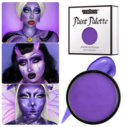 Water Activated Face & Body Paint - 6 Colors with Brush