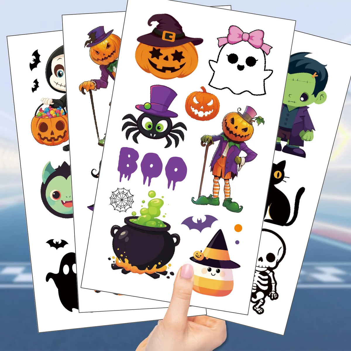 Halloween Pumpkin Temporary Tattoo Stickers - 10 Sheets