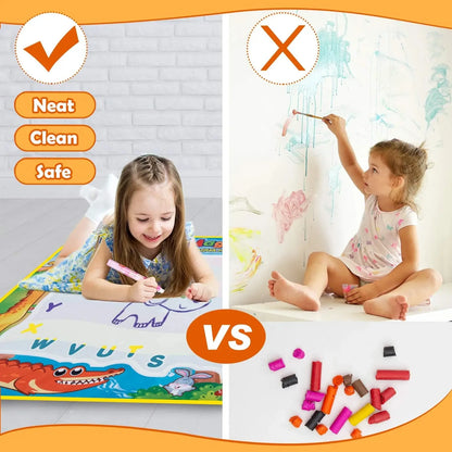 100x80CM Magic Water Drawing Mat with Reusable Magic Pens Montessori Painting Board for Doodling Educational Toys and  Gifts