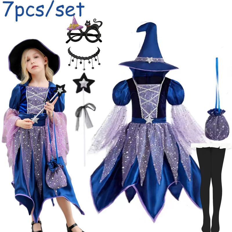 Halloween Witch Costume Dress for Girls