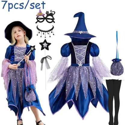Halloween Witch Costume Dress for Girls