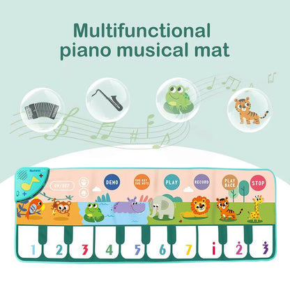 Kids Musical Piano Mat Toddlers Floor Keyboard Dance Mat with 8 Animal Sounds Baby Mat Musical Carpet Educational Toy Kids Gifts