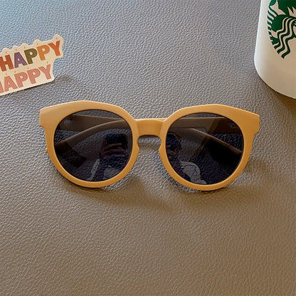 2025 New Kids Cute Checker Panel Color Round UV400 Sunglasses Baby Girls Outdoor Sun Protection Sunglasses Children Sun Glasses