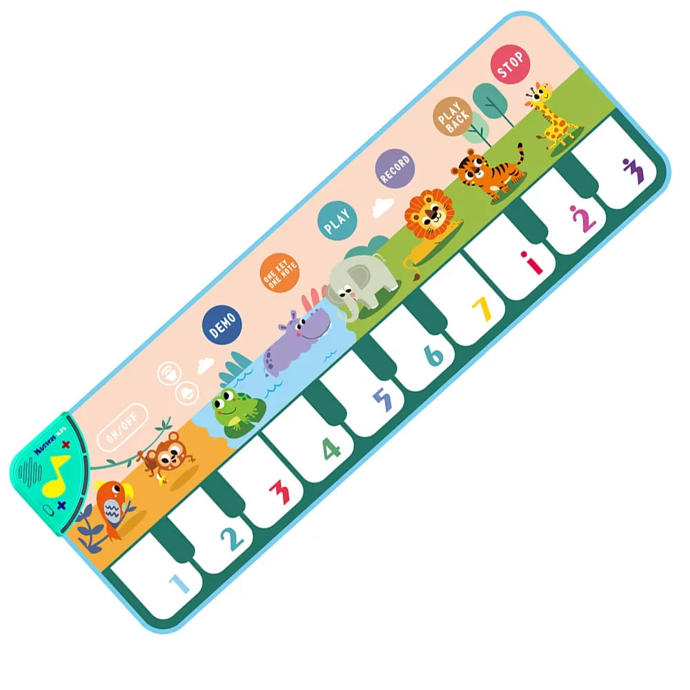 Kids Musical Piano Mat Toddlers Floor Keyboard Dance Mat with 8 Animal Sounds Baby Mat Musical Carpet Educational Toy Kids Gifts
