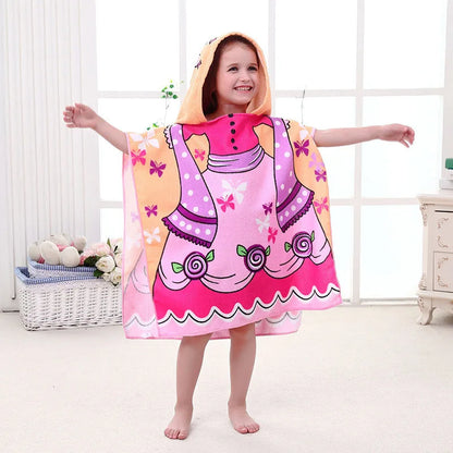 Baby Stitch Bath Towel Children Hooded Cape Cloak Boy Girl Cartoon Swimming Beach Towel Toddler Robes Lilo & Stitch Bathrobes
